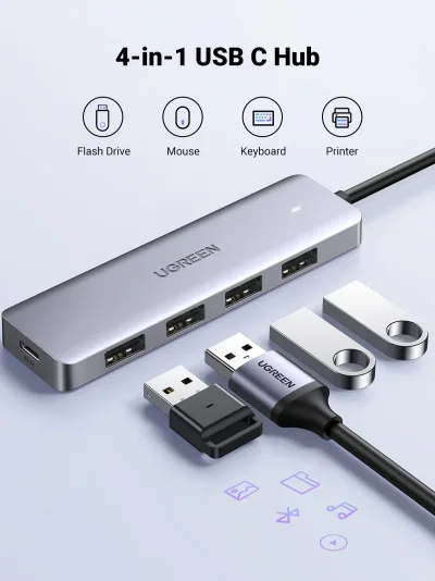 UGREEN USB C Hub 4 Ports, USB C to USB Hub