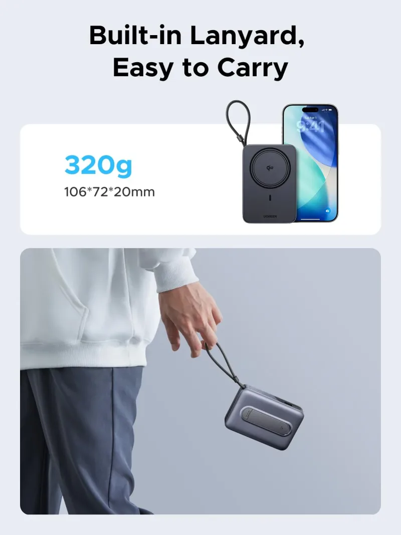 UGREEN 10000mAh Qi2 15W 磁気式モバイルバッテリー