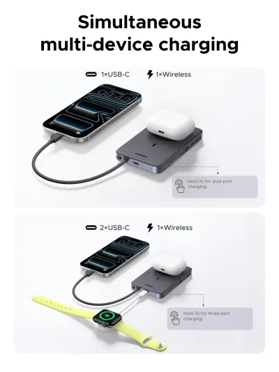 Power Bank Magnetico UGREEN MagFlow Air 10000mAh Qi2 25W