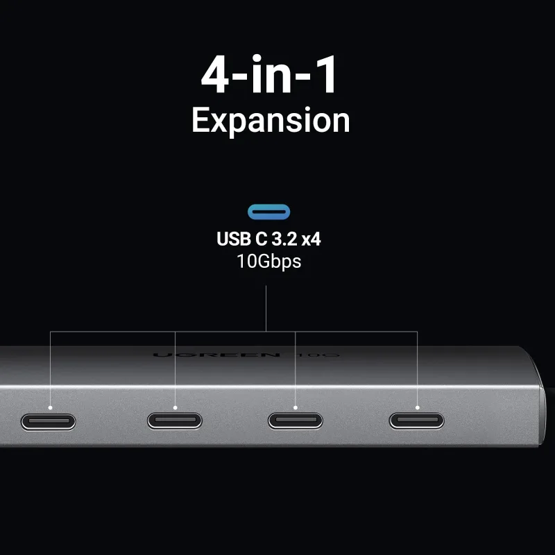 UGREEN Hub USB C 10 Gbps, adaptateur USB 3.2 4 ports