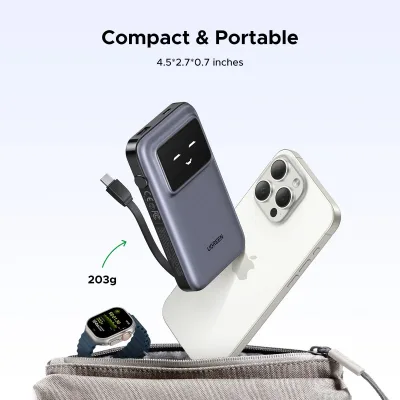 UGREEN Uno Power Bank 10000mAh 30W mit integriertem Kabel