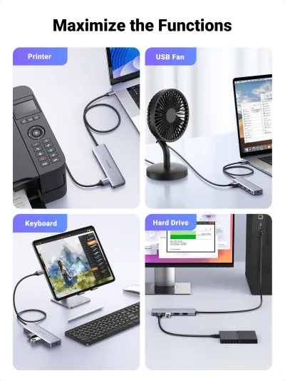 UGREEN USB C Hub 4 Ports, USB C to USB Hub