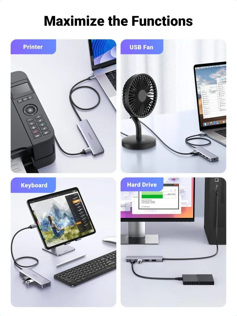 UGREEN USB C Hub 4 Ports, USB C to USB Hub