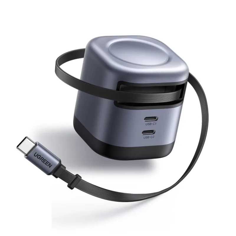 UGREEN Nexode 45W 2-Port Charger with Retractable Cable