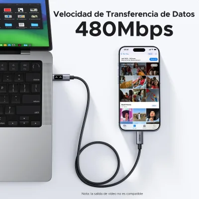 UGREEN UNO USB-C - USB-C -kaapeli 100W, 2 kpl