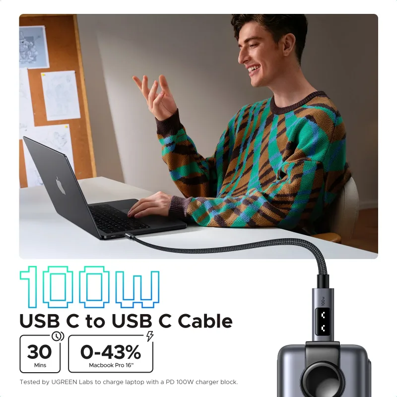 Câble USB-C vers USB-C UGREEN Uno 100W