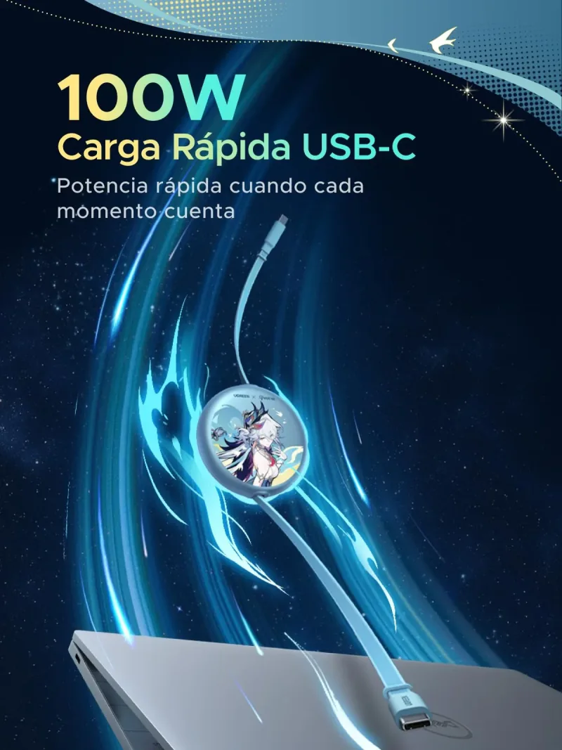 Câble USB-C rétractable 100W UGREEN x Honkai: Star Rail