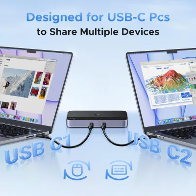 UGREEN Switch USBC - 2 puertos, 4 x USB 3.2, datos a 10 Gbps