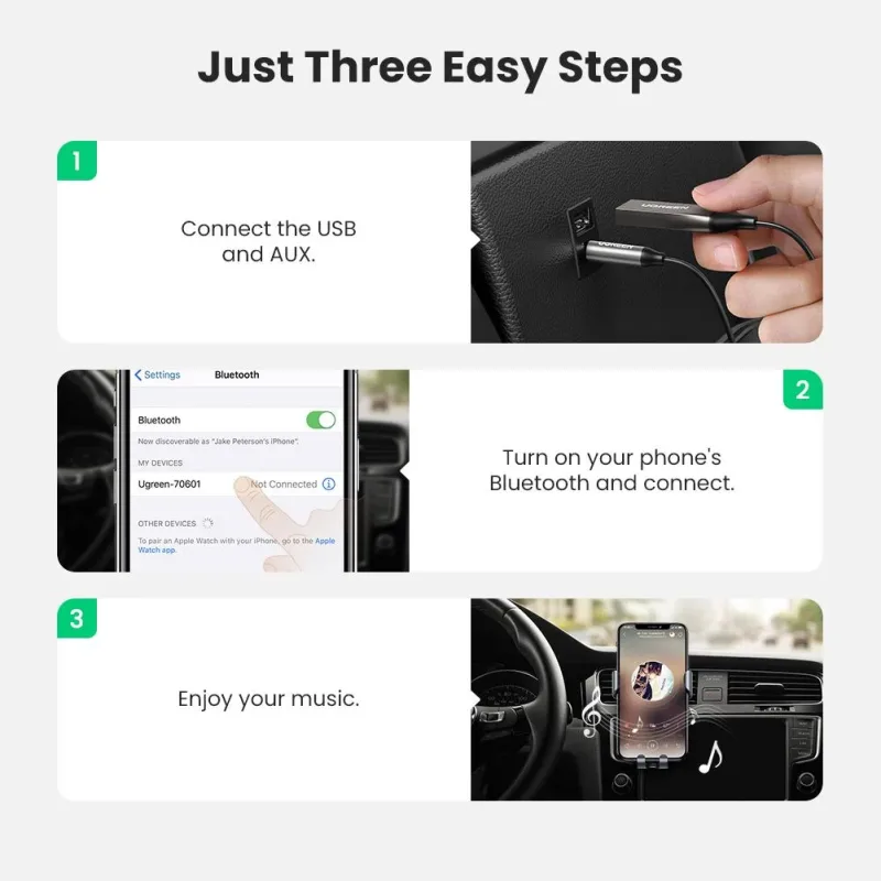 UGREEN Aux–Bluetooth 5.0 -adapteri