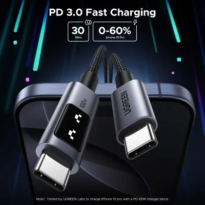 Câble USB-C vers USB-C UGREEN Uno 100W