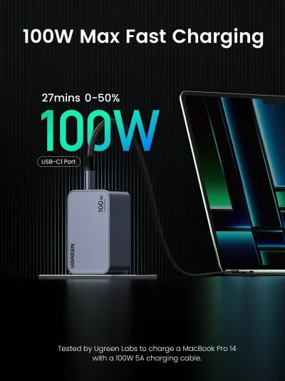 UGREEN Nexode Pro 100W 3 埠充電器