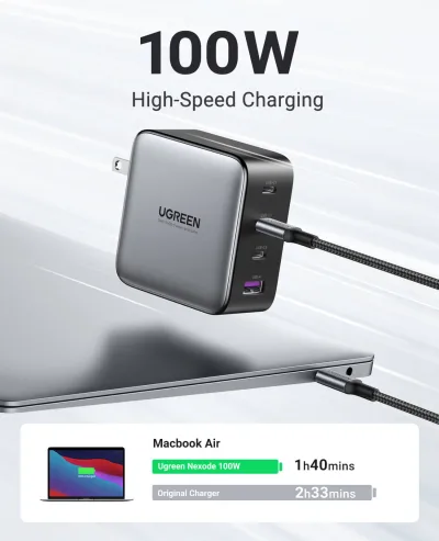 (Zestaw) Ładowarka Nexode 100W + kabel USB-C 100W 2 szt.