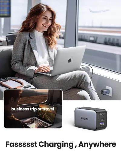 UGREEN Nexode 65W 3-ports laddare