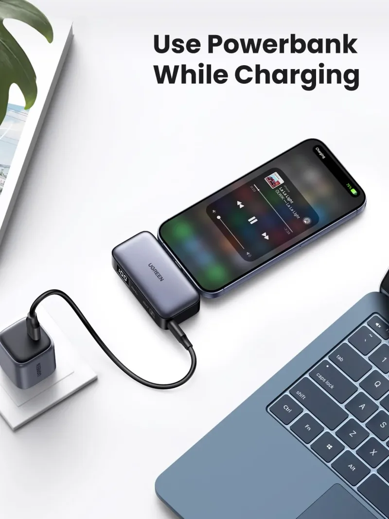 UGREEN 5000mAh USB-C 보조배터리 (케이블 포함)