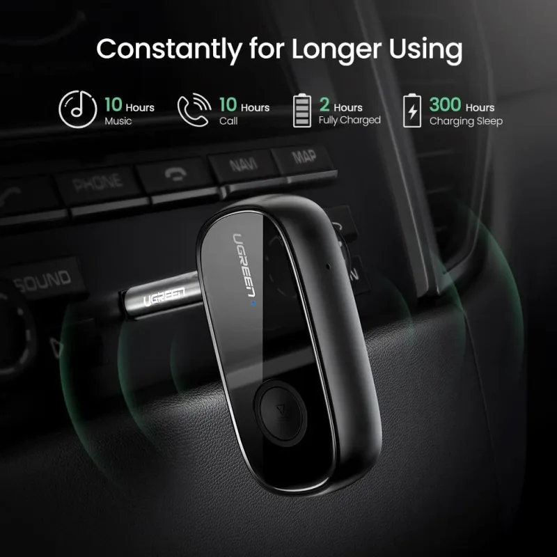 Adaptateur Bluetooth 5.1 UGREEN pour voiture avec prise auxiliaire