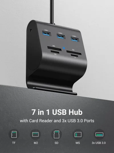 Ugreen USB 3.0 Hub 讀卡器連手機支架