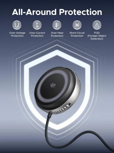 UGREEN MagFlow Pro Qi2 25W Pengisi Daya Magnetik dengan Pendingin