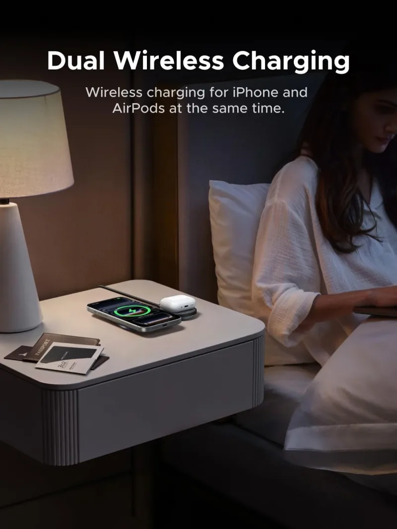 UGREEN MagFlow Qi2 25W 2-in-1 opvouwbare draadloze oplader