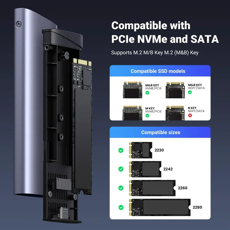 UGREEN M.2 NVMe SATA SSD Enclosure 10Gbps USB 3.2 Gen 2