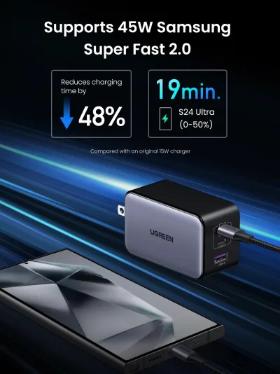 Chargeur UGREEN Nexode 100W 3 ports avec prise pliable