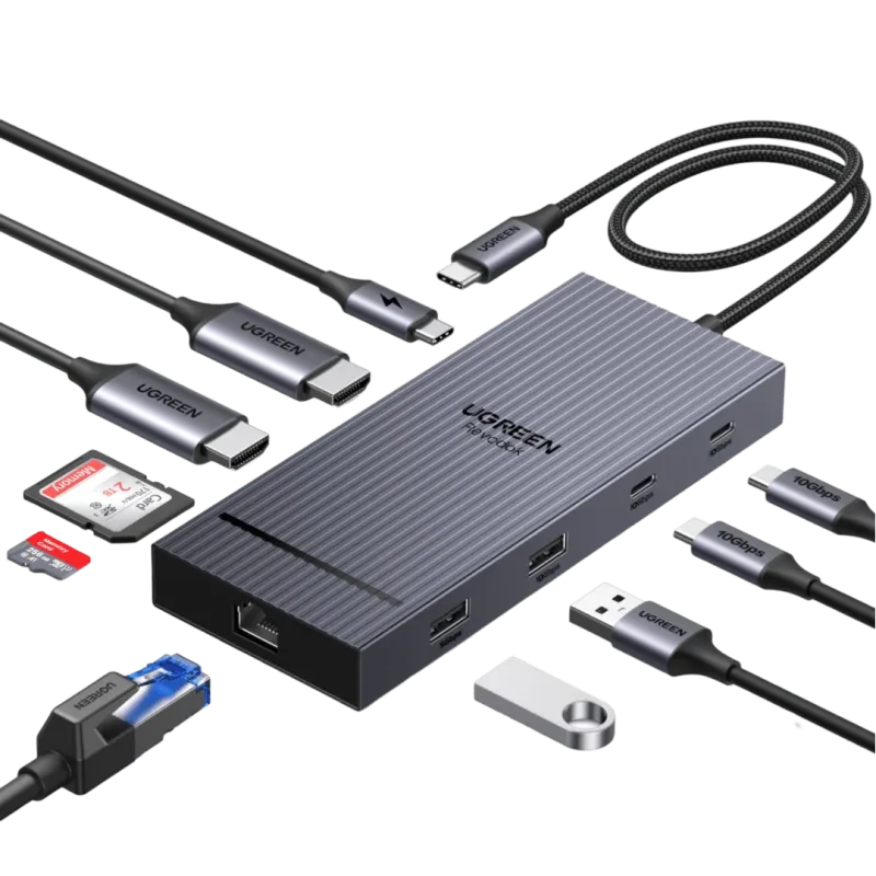 UGREEN Revodok Pro Estación de acoplamiento USB-C de 10 en 1