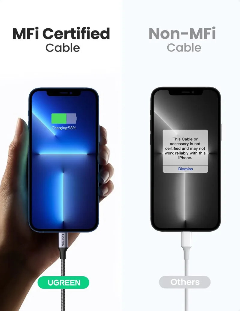 UGREEN 20W USB-C till Lightning-kabel 3,3 ft