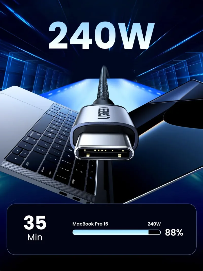 UGREEN Nexode Pro 160W 충전기 + 240W USB-C 케이블