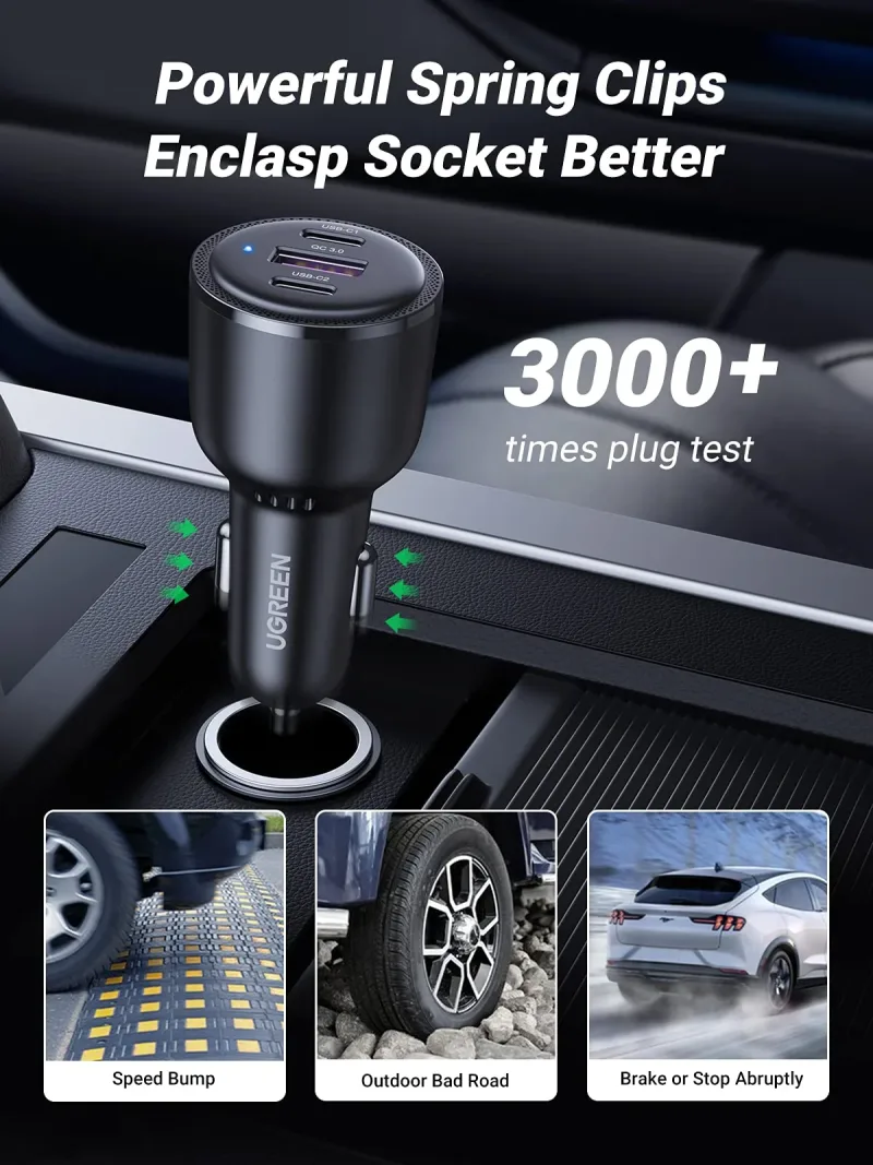 UGREEN Pengisi Daya Mobil USB C 69W