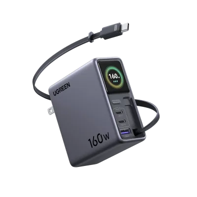 UGREEN Nexode Pro 160W Charger with Retractable USB-C Cable
