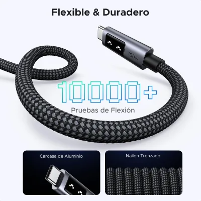 UGREEN UNO USB-C - USB-C -kaapeli 100W, 2 kpl