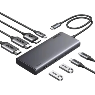 UGREEN 8-i-1 USB-C-dockningsstation med dubbla skärmar