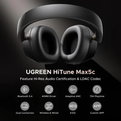 Słuchawki UGREEN HiTune MAX 5C (nauszne, z redukcją szumów, Hi-Res)
