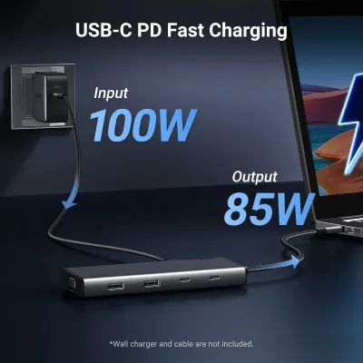 UGREEN 8-i-1 USB-C 4K-dockningsstation för dubbla skärmar