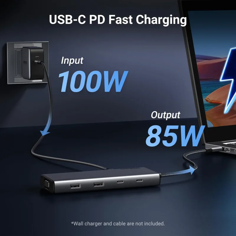 UGREEN 8-i-1 USB-C 4K-dockningsstation för dubbla skärmar