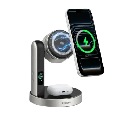UGREEN MagFlow Pro Qi2 25W 2-i-1 trådløs oplader med køling