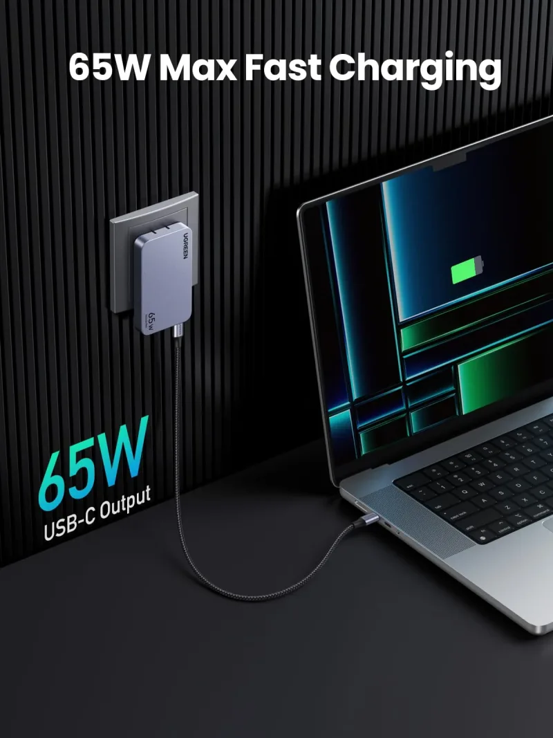 UGREEN Nexode Pro 65W 3-ports ultraslim laddare