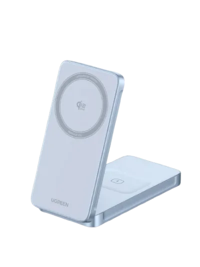 UGREEN MagFlow 2-i-1 Magnetisk Trådløs Lader 25W (MagSafe-kompatibel)