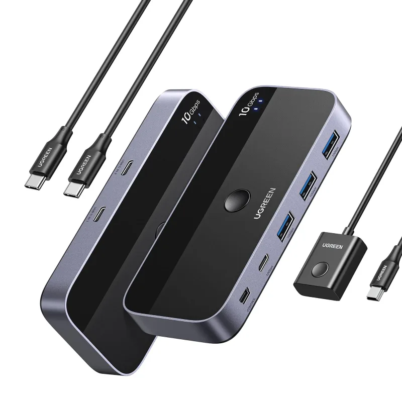 UGREEN Switch USBC - 2 puertos, 4 x USB 3.2, datos a 10 Gbps