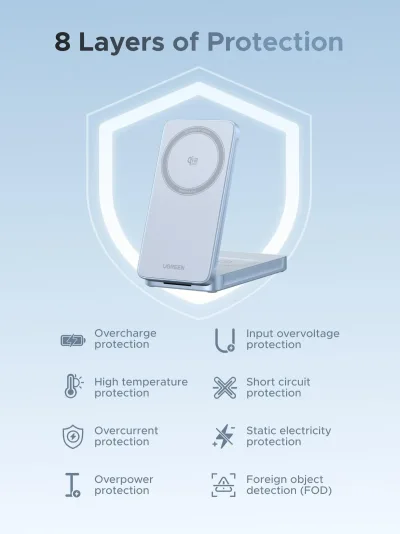 UGREEN MagFlow 2-in-1 자기 무선 충전기 25W (MagSafe 호환)