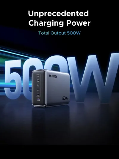 UGREEN Chargeur 500 W + câble USB-C 100 W lot de 2
